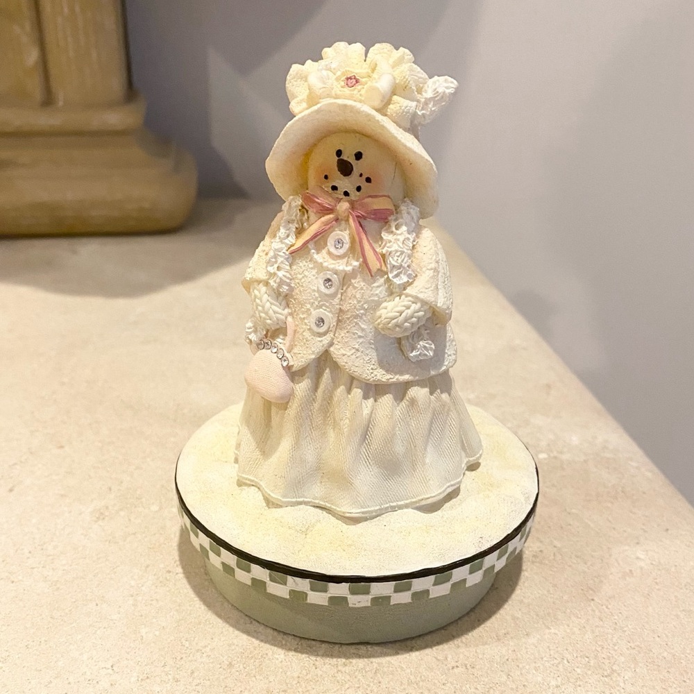 RARE & NEVER USED Our America Snow Woman Candle Topper. Beautiful Detail